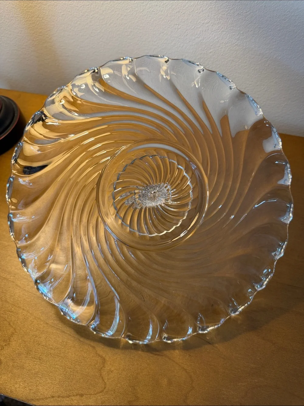 Vintage Fostoria Colony Swirl Pattern Clear Glass Serving Tray
